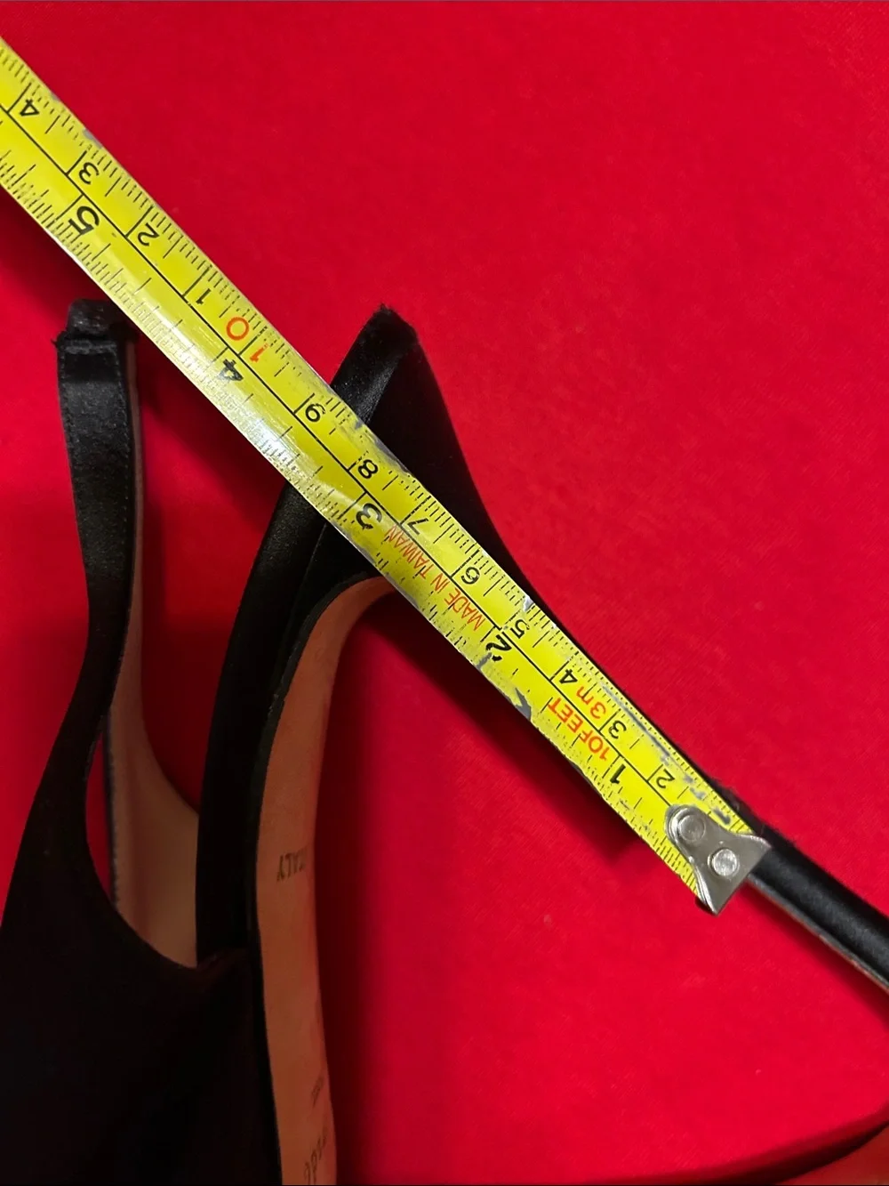 kate spade Black Satin Slingback Heels with Pink Insole and Bow